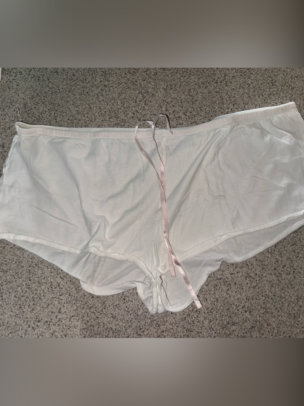 American Eagle Outfitters White Sleep Shorts with Pink Tie